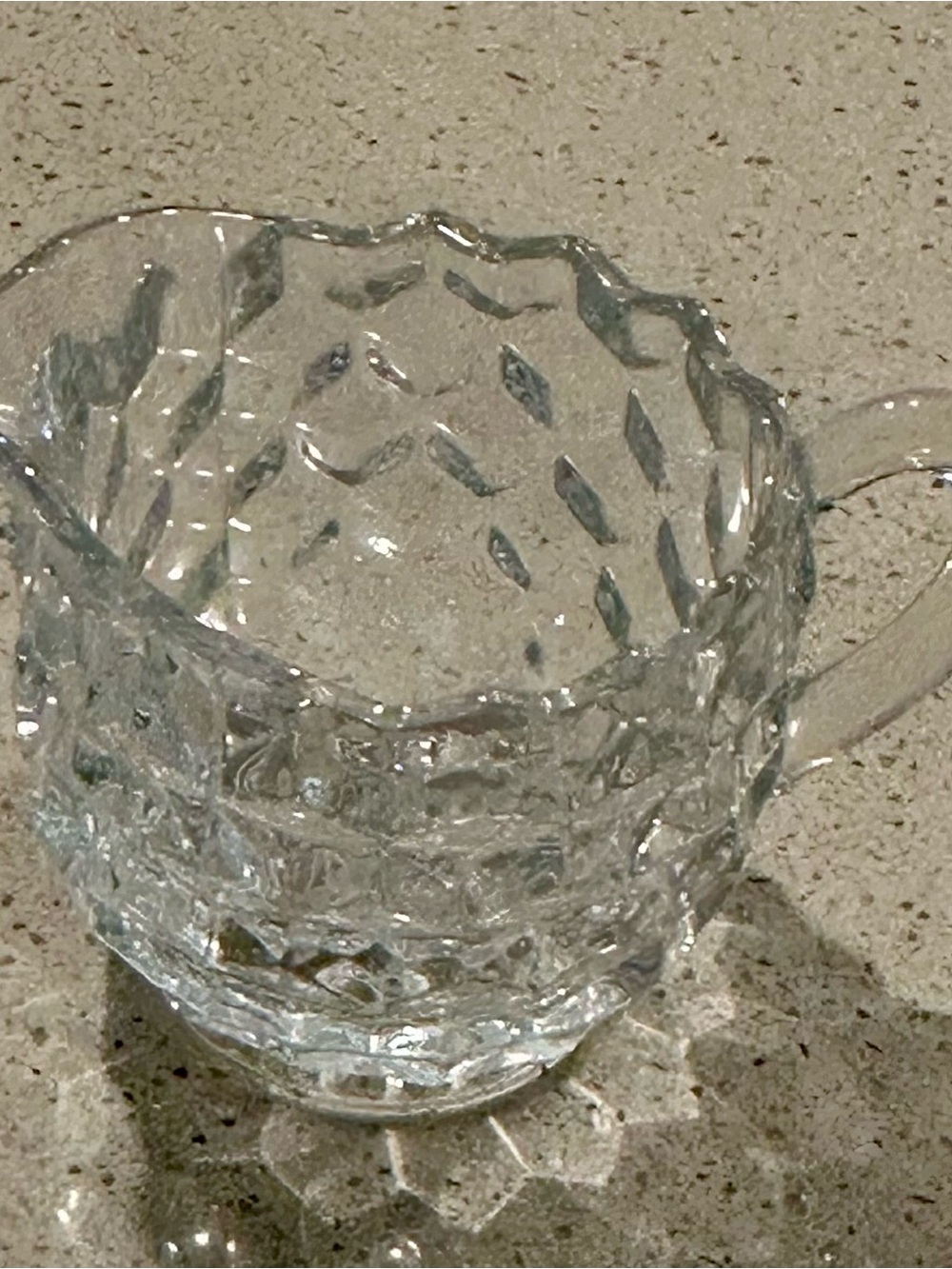 Clear Textured Glass creamer pitcher - Elegant Home Dining Serving